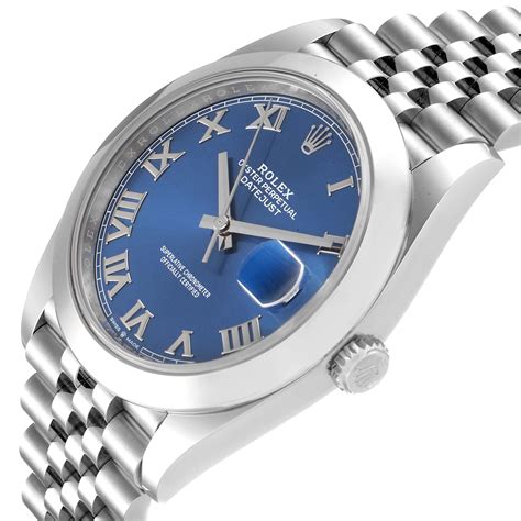 rolex datejust roman numerals blue face